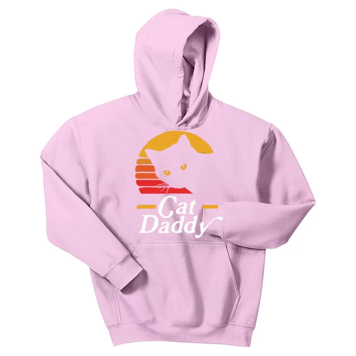 Cat Daddy Vintage Eighties Style Cat Retro Distressed Kids Hoodie