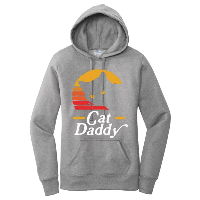 Cat Daddy Vintage Eighties Style Cat Retro Distressed Women's Pullover Hoodie