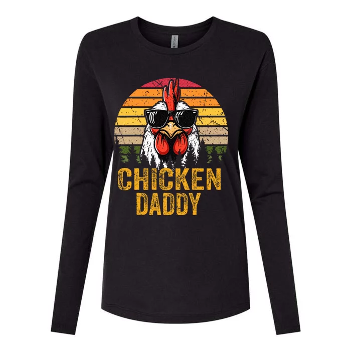 Chicken Daddy Vintage Rooster For Dad Farmer Fathers Day Womens Cotton Relaxed Long Sleeve T-Shirt