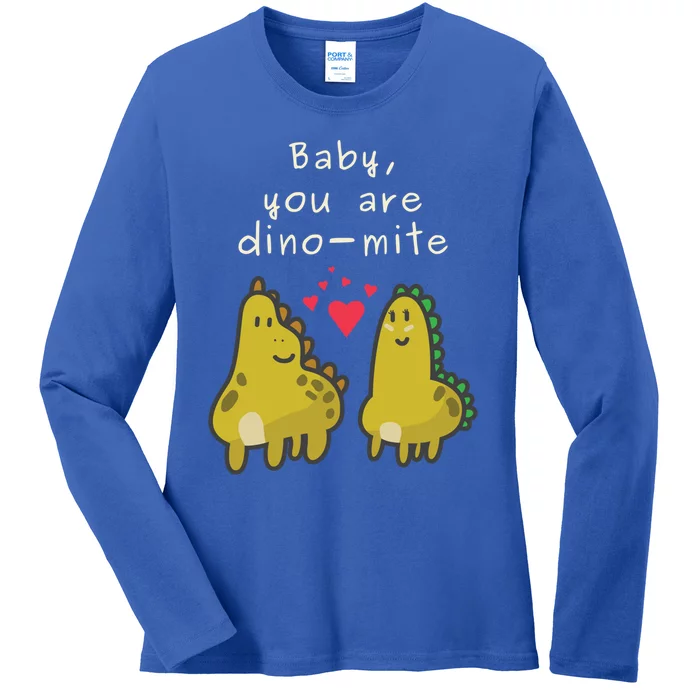 Cute Dinosaur Valentine's Day Gift You Are Dino Mite Gift Ladies Long Sleeve Shirt