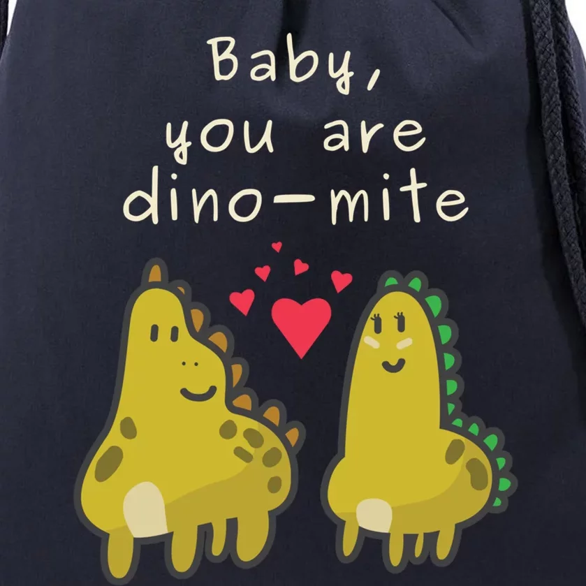 Cute Dinosaur Valentine's Day Gift You Are Dino Mite Gift Drawstring Bag