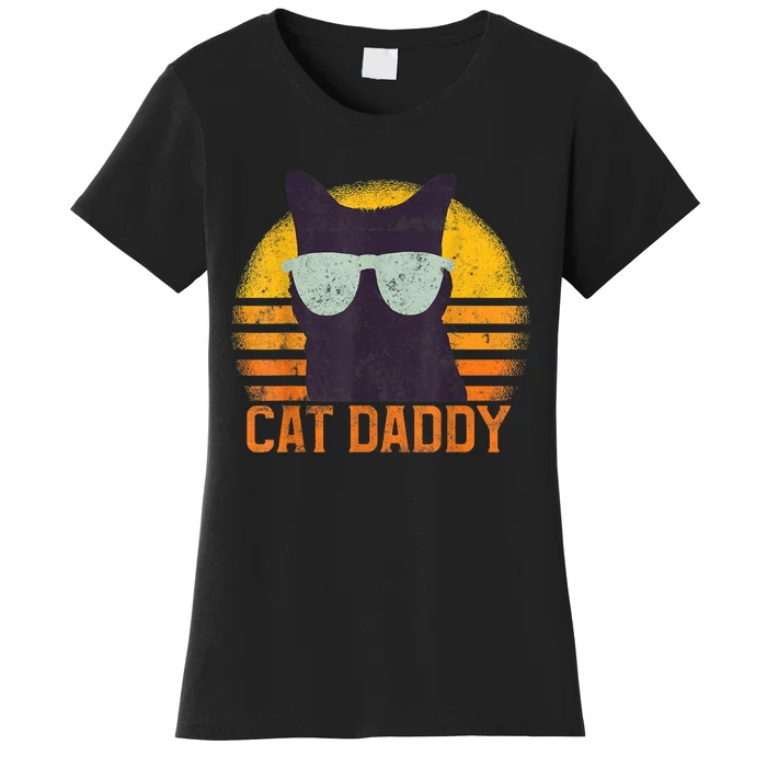 Cat Daddy Vintage Eighties Style Cat Retro Distressed Women's T-Shirt