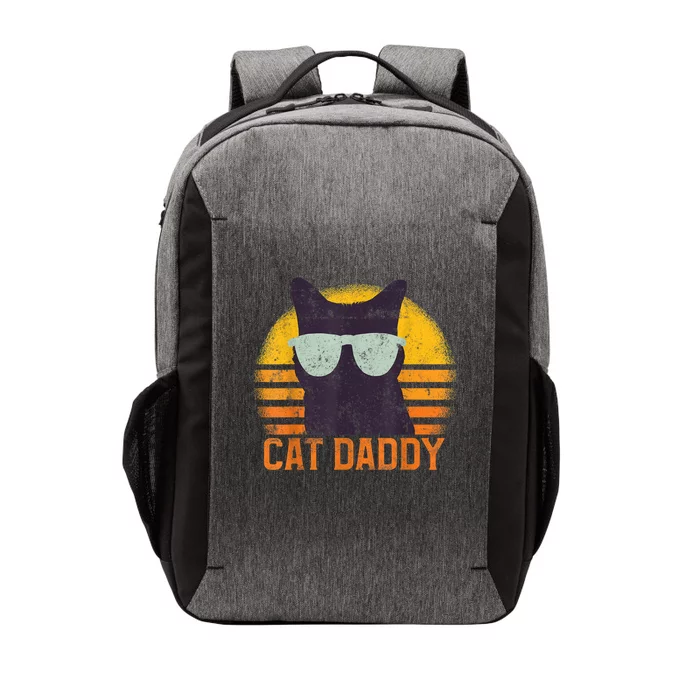 Cat Daddy Vintage Eighties Style Cat Retro Distressed Vector Backpack