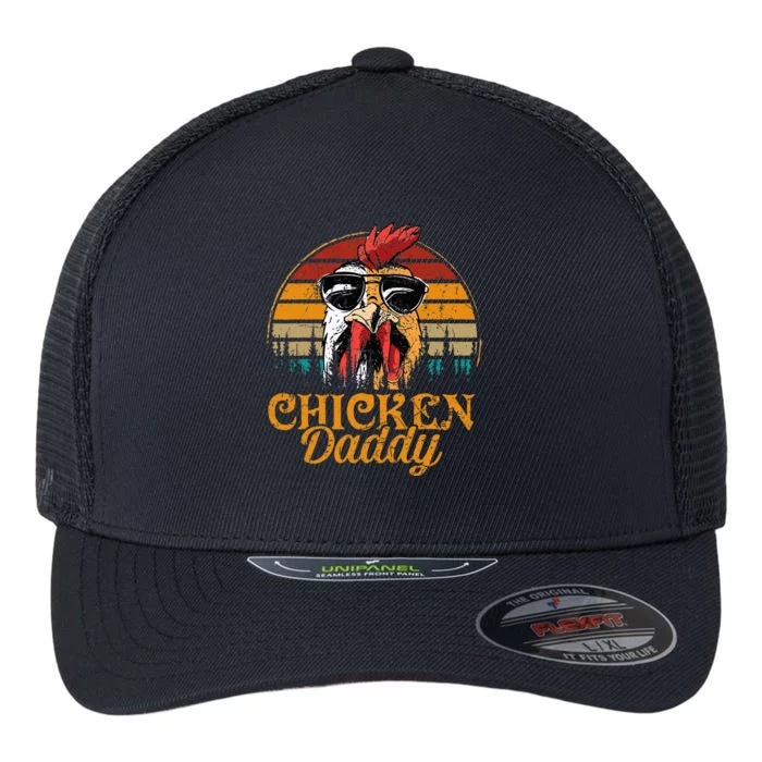 Chicken Daddy Vintage Poultry Farmer Fathers Day Flexfit Unipanel Trucker Cap