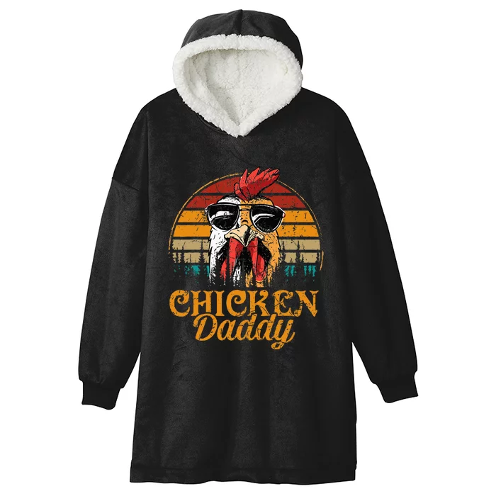 Chicken Daddy Vintage Poultry Farmer Fathers Day Hooded Wearable Blanket