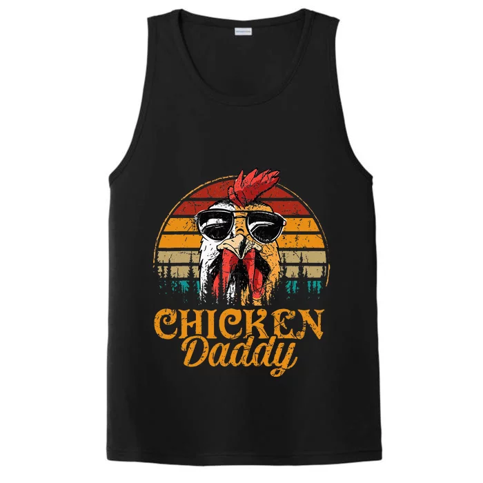 Chicken Daddy Vintage Poultry Farmer Funny Fathers Day Performance Tank