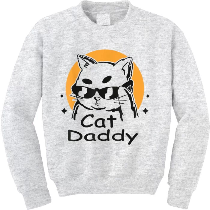 Cat Daddy Vintage Eighties Style Cat Retro Distressed Kids Sweatshirt