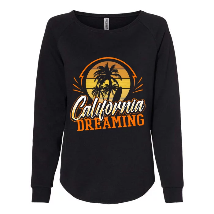 California Dreaming Vintage Retro 70's Skyline Surf Gift Funny Gift Womens California Wash Sweatshirt