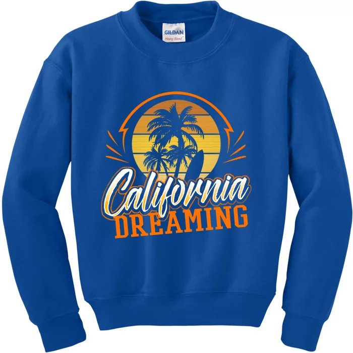 California Dreaming Vintage Retro 70's Skyline Surf Gift Funny Gift Kids Sweatshirt