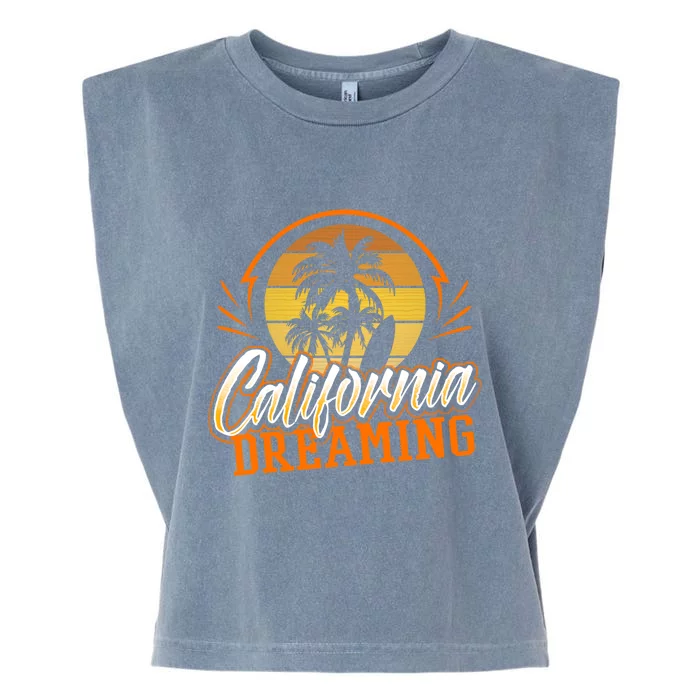 California Dreaming Vintage Retro 70's Skyline Surf Gift Funny Gift Garment-Dyed Women's Muscle Tee