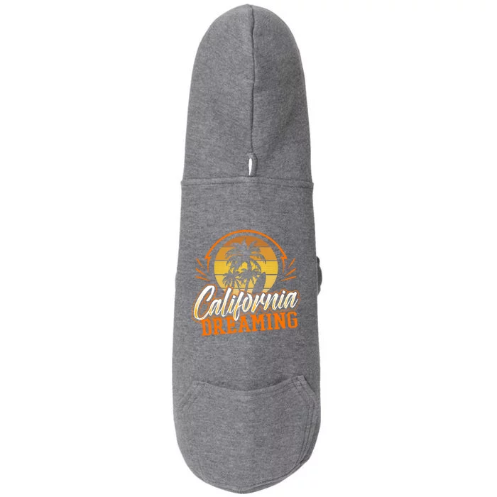 California Dreaming Vintage Retro 70's Skyline Surf Gift Funny Gift Doggie 3-End Fleece Hoodie