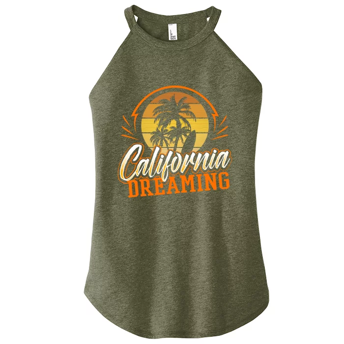 California Dreaming Vintage Retro 70's Skyline Surf Gift Funny Gift Women’s Perfect Tri Rocker Tank