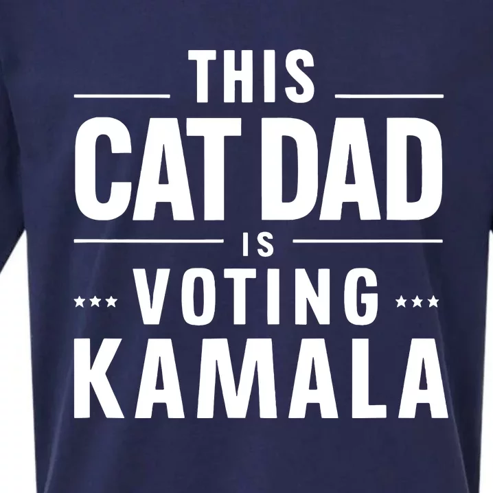 Cat Dad Voting For Kamala President Harris 2024 Vote Blue Sueded Cloud Jersey T-Shirt