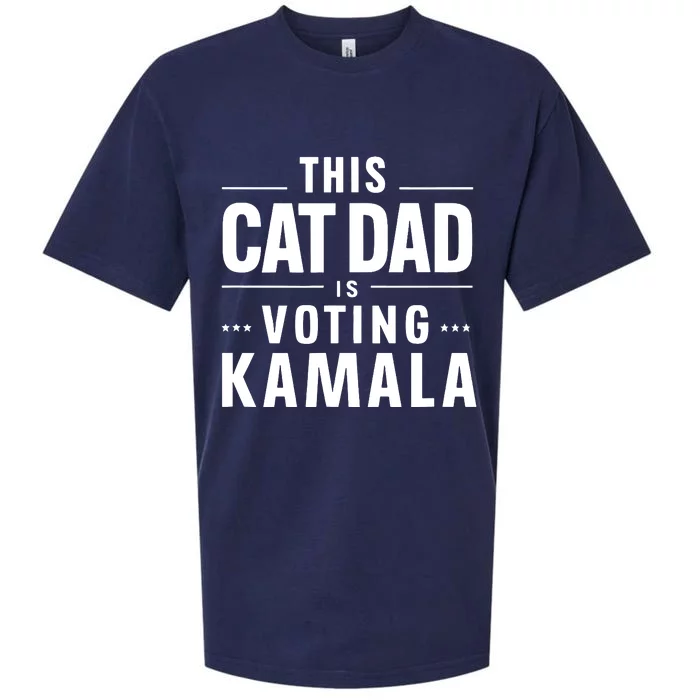 Cat Dad Voting For Kamala President Harris 2024 Vote Blue Sueded Cloud Jersey T-Shirt