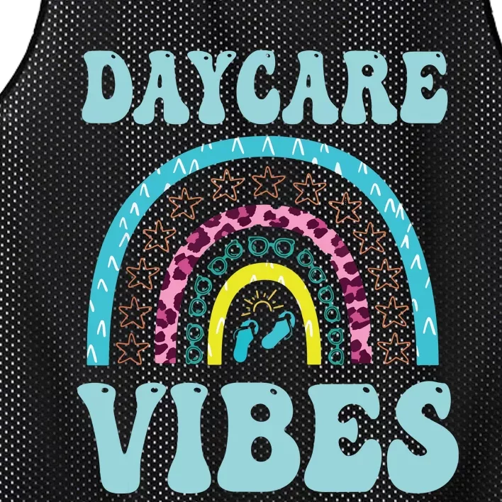 Cute Daycare Vibes Childcare Provider Teacher Appreciation Mesh Reversible Basketball Jersey Tank