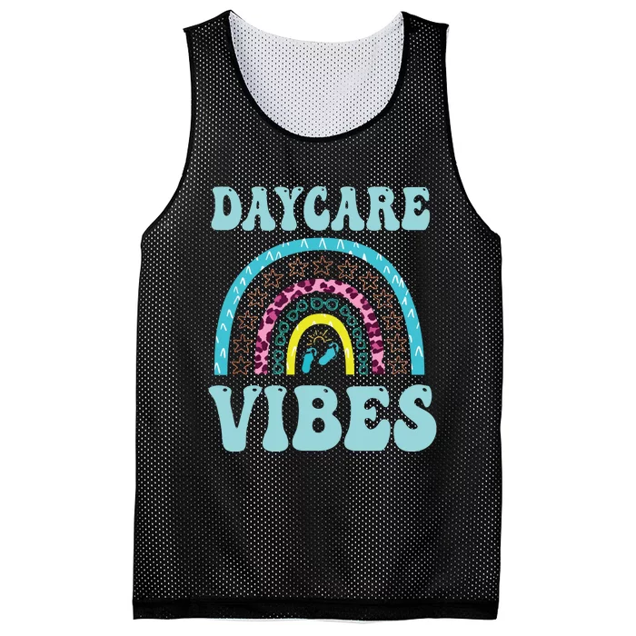 Cute Daycare Vibes Childcare Provider Teacher Appreciation Mesh Reversible Basketball Jersey Tank