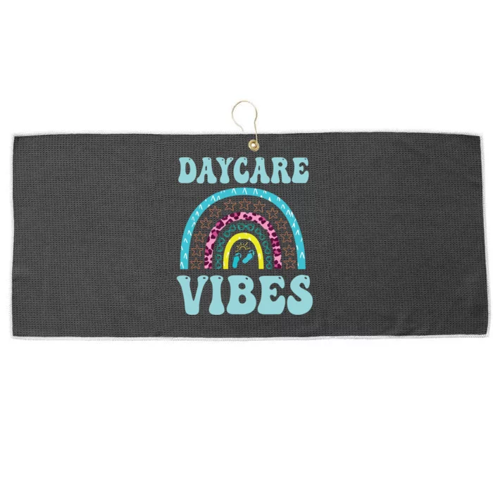 Cute Daycare Vibes Childcare Provider Teacher Appreciation Large Microfiber Waffle Golf Towel