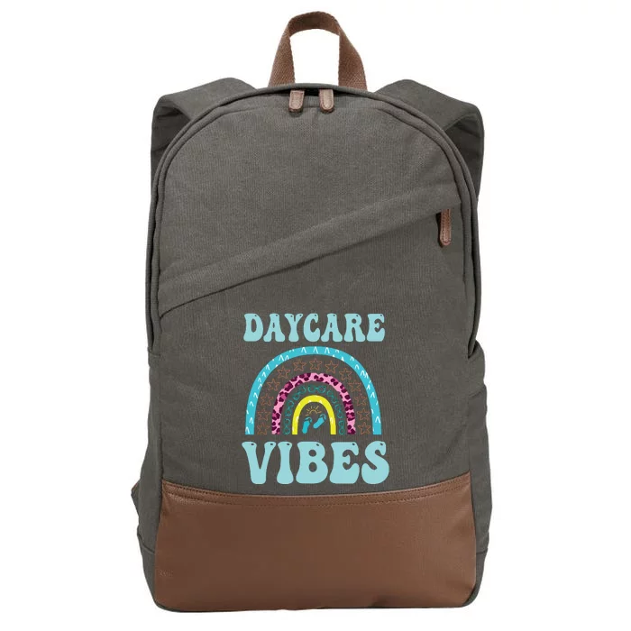 Cute Daycare Vibes Childcare Provider Teacher Appreciation Cotton Canvas Backpack