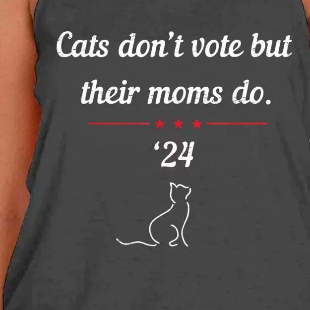 Cats DonT Vote But Their Moms Do President 2024 Election Women's Knotted Racerback Tank