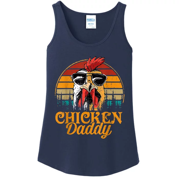 Chicken Daddy Vintage Poultry Farmer Funny Fathers Day Ladies Essential Tank