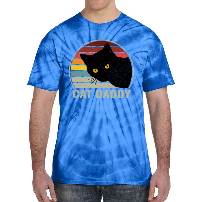 Cat Daddy Vintage Cat 80s Retro Style For Cat Dad Tie-Dye T-Shirt