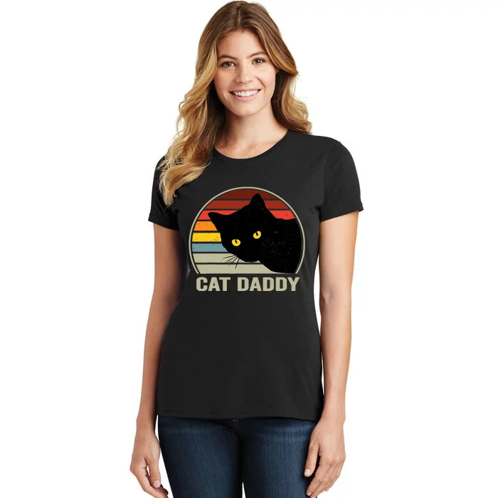 Cat Daddy Vintage Cat 80s Retro Style For Cat Dad Women's T-Shirt