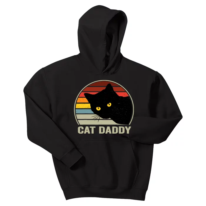 Cat Daddy Vintage Cat 80s Retro Style For Cat Dad Kids Hoodie