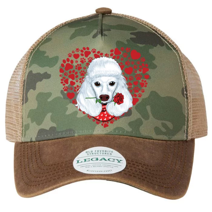 Cute Dog Valentines Heart Pattern Cute Valentine Poodle Face Gift Legacy Tie Dye Trucker Hat