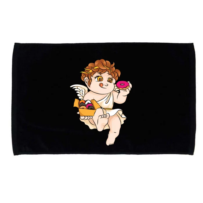 Cupid Donuts Valentine's Day Funny Doughnut Lover Fan Gift Microfiber Hand Towel