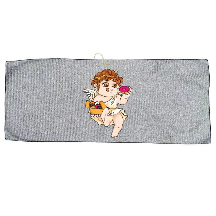 Cupid Donuts Valentine's Day Funny Doughnut Lover Fan Gift Large Microfiber Waffle Golf Towel