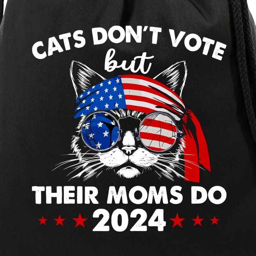 Cats DonT Vote But Their Moms Do Us Flag 2024 Election Drawstring Bag