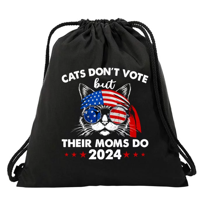 Cats DonT Vote But Their Moms Do Us Flag 2024 Election Drawstring Bag