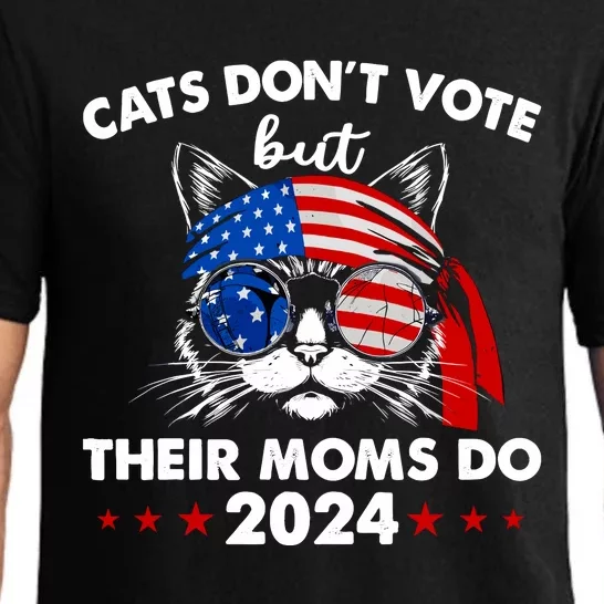 Cats DonT Vote But Their Moms Do Us Flag 2024 Election Pajama Set