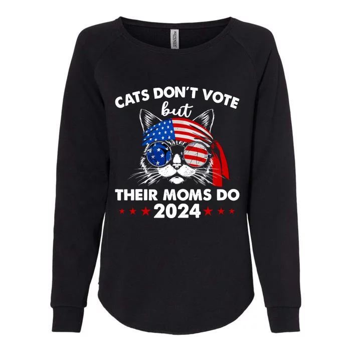 Cats DonT Vote But Their Moms Do Us Flag 2024 Election Womens California Wash Sweatshirt