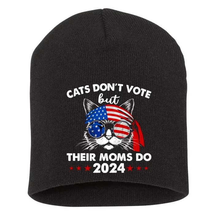 Cats DonT Vote But Their Moms Do Us Flag 2024 Election Short Acrylic Beanie