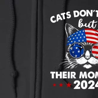 Cats DonT Vote But Their Moms Do Us Flag 2024 Election Full Zip Hoodie