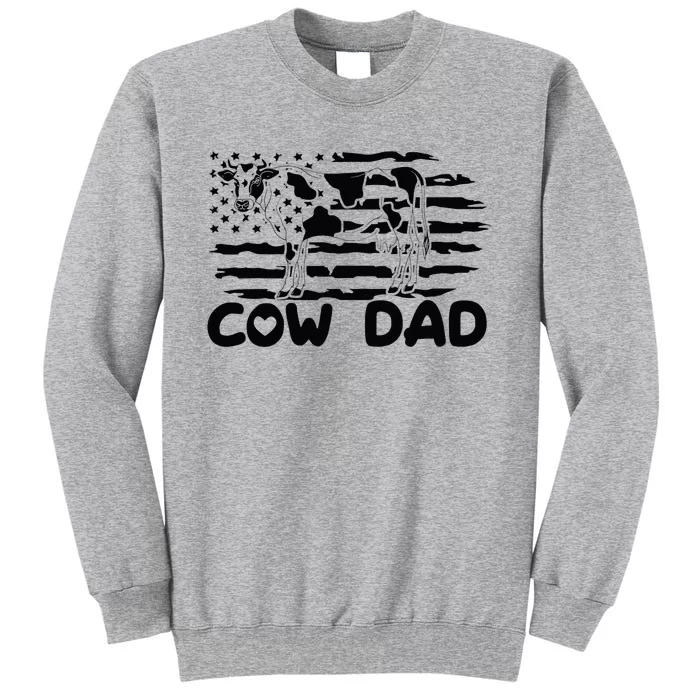 Cow Dad Vintage Sunset Father's Day Birthday Father's Tall Sweatshirt