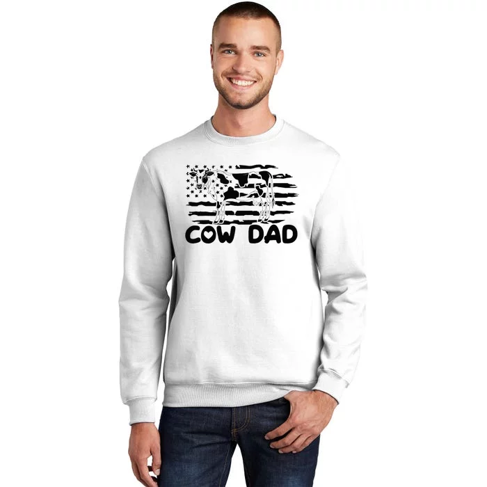 Cow Dad Vintage Sunset Father's Day Birthday Father's Sweatshirt