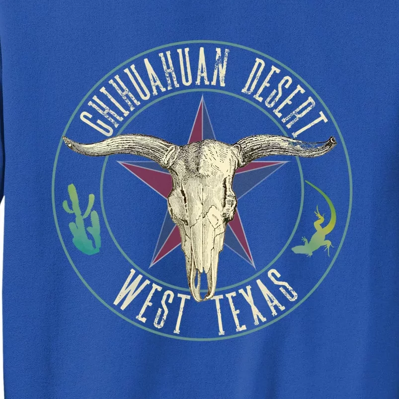 Chihuahuan Desert West Texas Cow Skull Lizard Cactus Star Gift Tall Sweatshirt