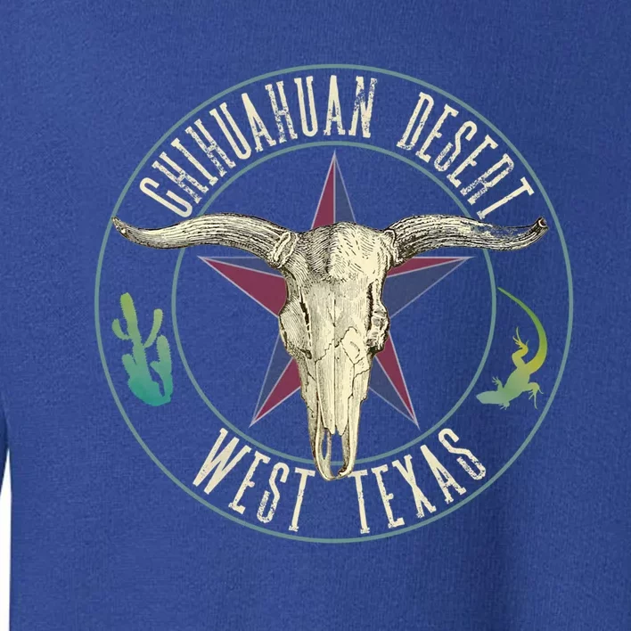 Chihuahuan Desert West Texas Cow Skull Lizard Cactus Star Gift Toddler Sweatshirt