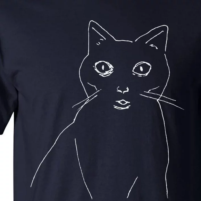 Cat Drawing (White) Tall T-Shirt