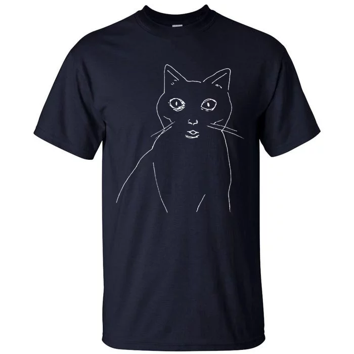 Cat Drawing (White) Tall T-Shirt