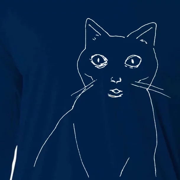 Cat Drawing (White) Cooling Performance Long Sleeve Crew