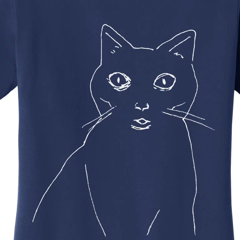 Cat Drawing (White) Women's T-Shirt