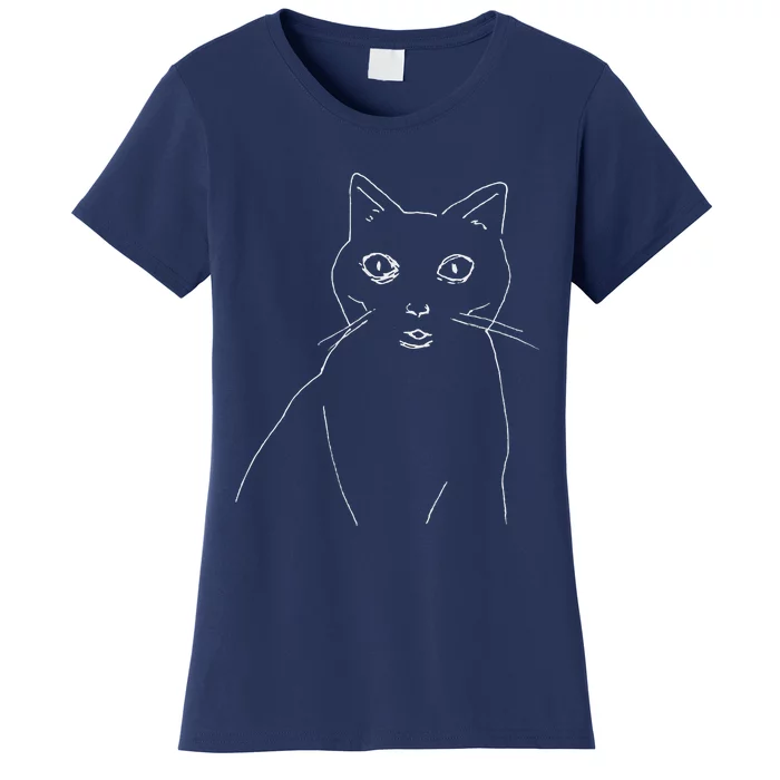 Cat Drawing (White) Women's T-Shirt