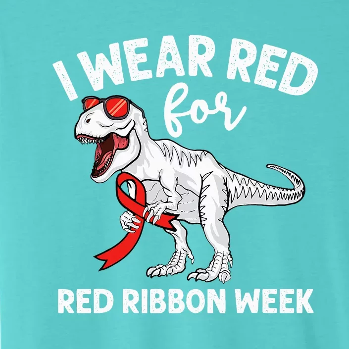 Cute Dinosaur We Wear Red For Red Ribbon Week Awareness ChromaSoft Performance T-Shirt