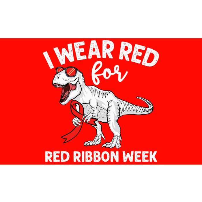 Cute Dinosaur We Wear Red For Red Ribbon Week Awareness Bumper Sticker