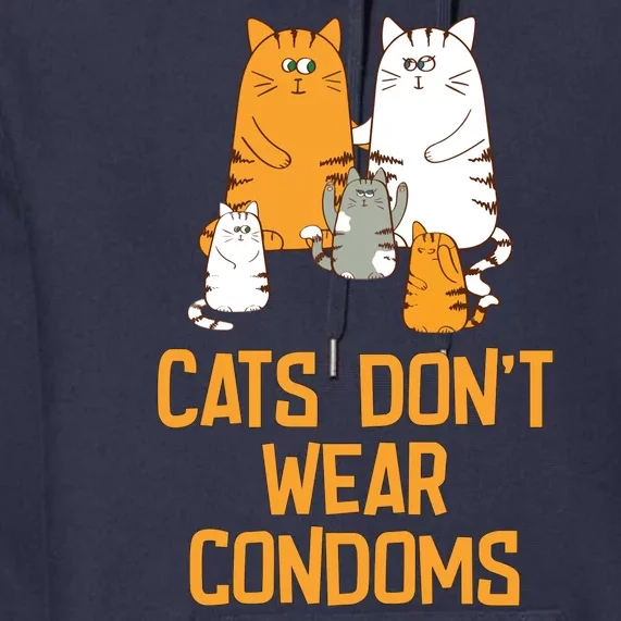 Cats DonT Wear Condoms Premium Hoodie