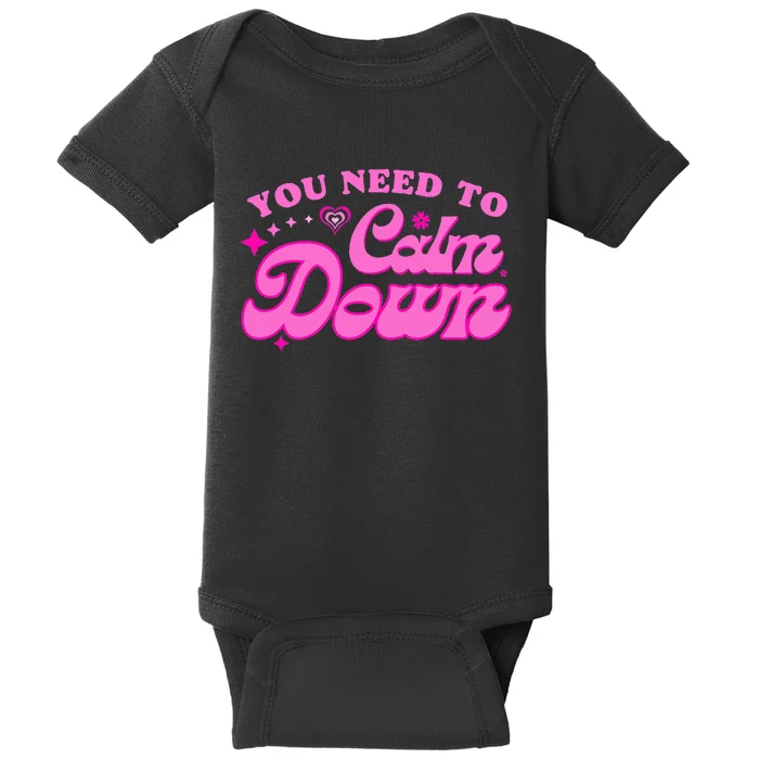 Calm Down with Groovy Retro Vibes Baby Bodysuit