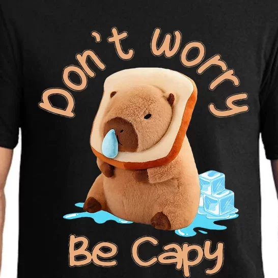 Capybara DonT Worry Be Capy Distressed Cute Pajama Set